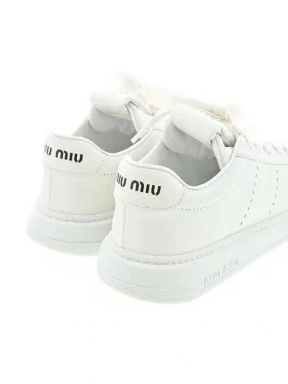 💞 Miu Miu White Leather Low Top Sneakers with Logo